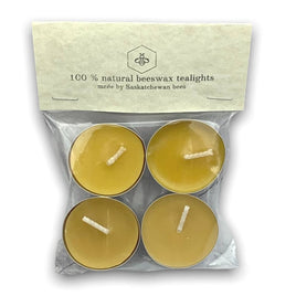 *clearance* 100% natural beeswax aluminum tealights - pack of 4