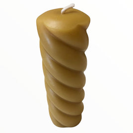 Spiral Beeswax Pillar Candle
